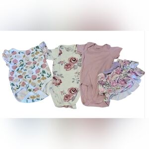 BOGO: Baby Girl Bodysuit BUNDLE with Ruffle Skirt BLOOMERS